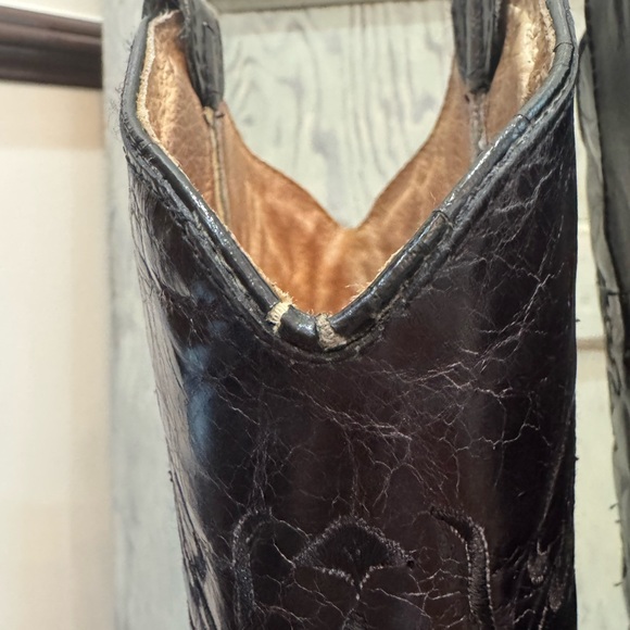 Corral Women's Circle G Cross Black Crackle Embroidered Leather Western Boots 9 - Picture 3 of 9